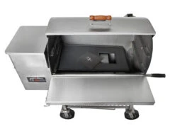 Stainless Steel Maverick 850 Wood Pellet Grill -Alfa Grill Shop 850 Stainless Big Wheels DrainOpen 1200x884 1